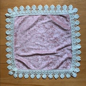 Vintage Pink Velvet Doily